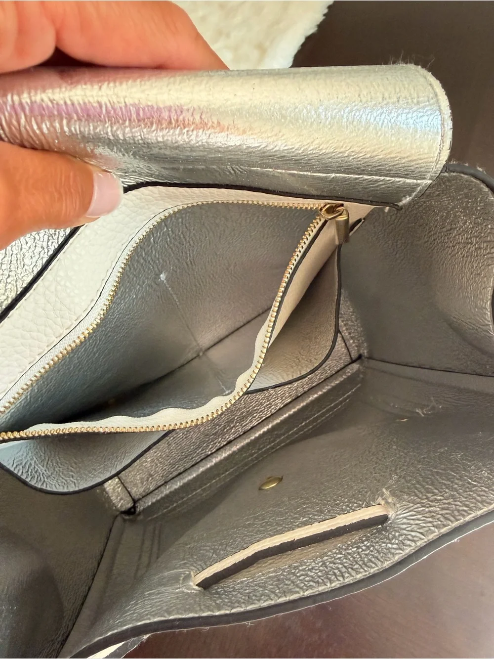 Steve Madden Cream Textured Backpack with Gold Hardware